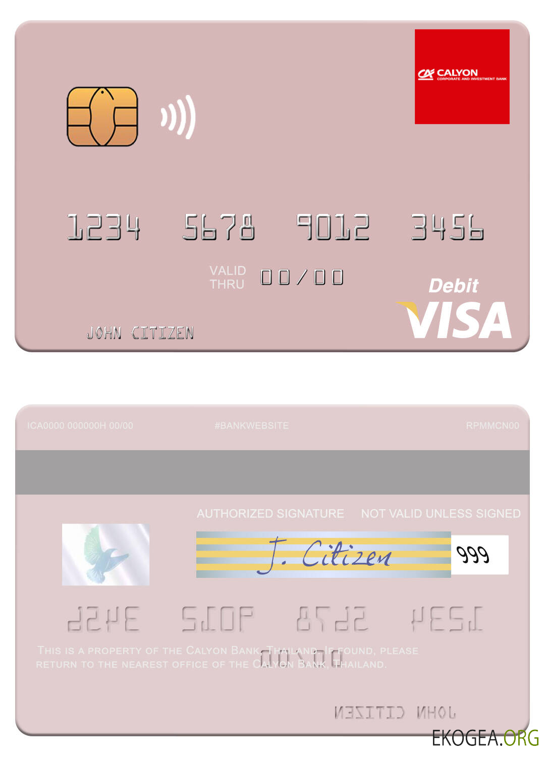 Débit visa Thaïlande Calyon Bank